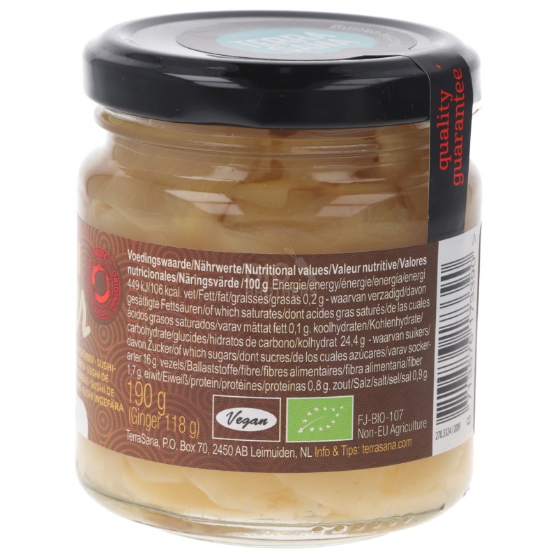 ZENZERO SUSHI FETTINE AGRODOLCE BIO 190G TERRASANA