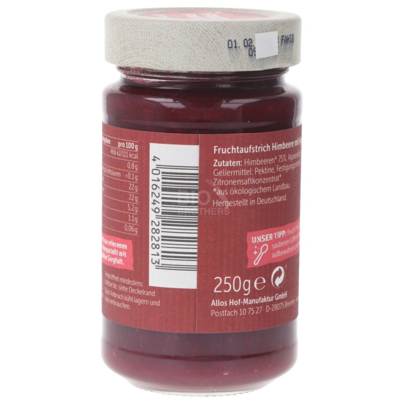 LAMPONE SPALMABILE BIO CON AGAVE 250G ALLOS