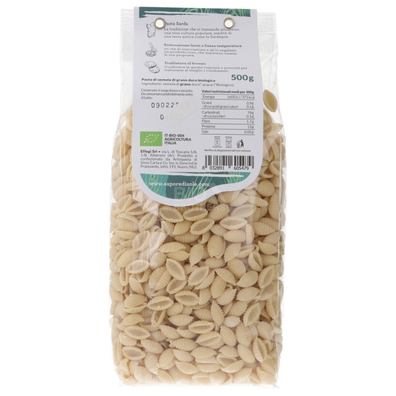 Malloreddos di Sardegna Bio pasta di grano duro tipo gnocchetti