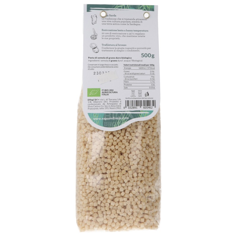 Fregola Bio di Sardenga pasta di grano duro