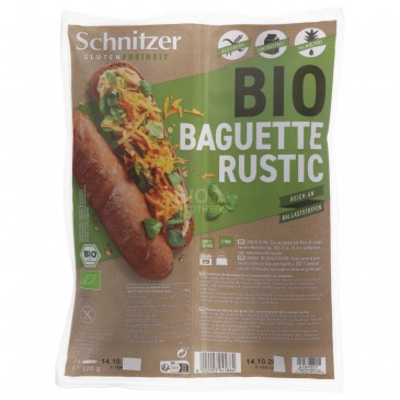 BAGUETTE SENZA GLUTINE BIOLOGICA MORBIDA 2 PEZZI 320G SCHNIT. BAGUETTE SENZA GLUTINE BIOLOGICA MORBIDA 2 PEZZI 320G SCHNIT.
