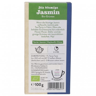 TE'VERDE JASMINE GELSOMINO 100G SONNENTOR TE'VERDE JASMINE GELSOMINO 100G SONNENTOR