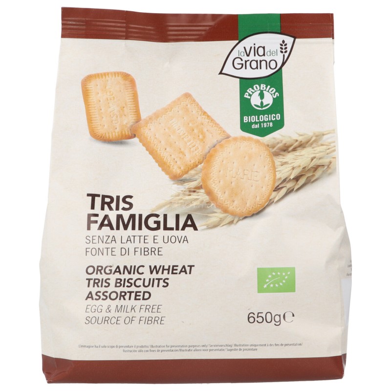 Biscotti Tris Famiglia biologici senza uova