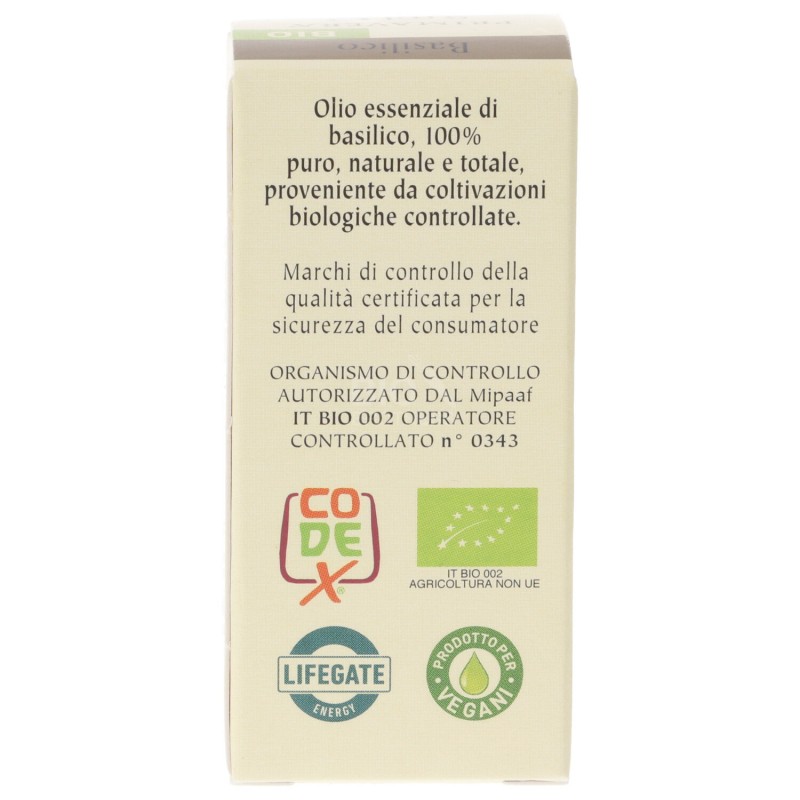 OLIO ESSENZIALE PURO DI BASILICO BIOLOGICO 5ML