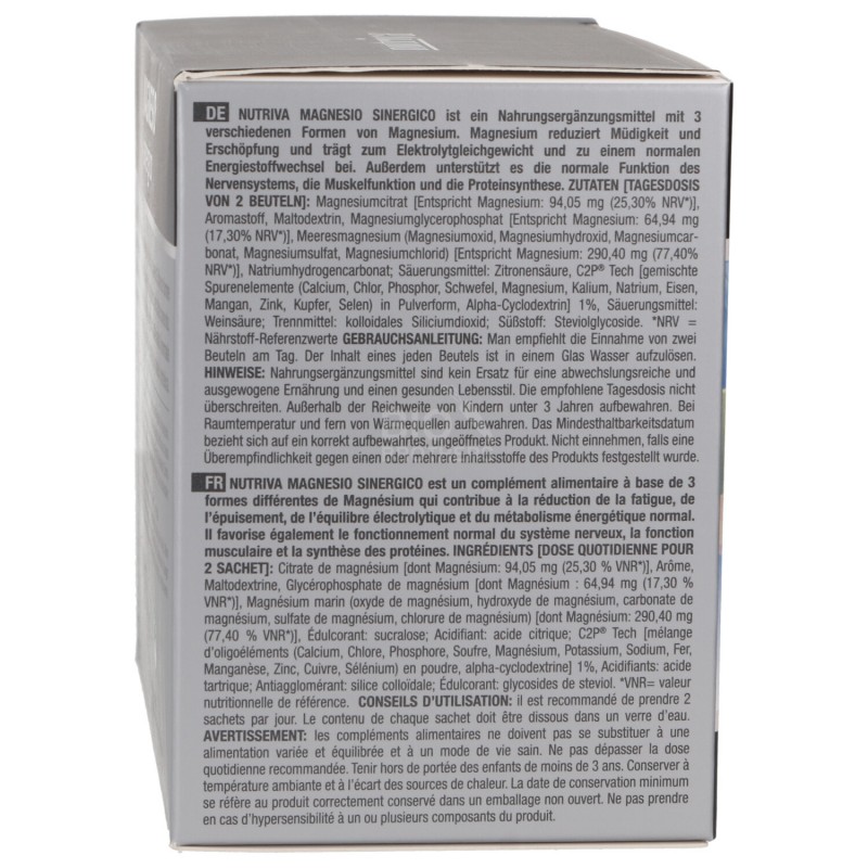 MAGNESIO SINERGICO BUSTINE GUSTO AGRUMI 66G NUTRIVA