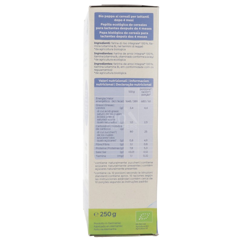 Pappa di riso  bio dal quarto mese