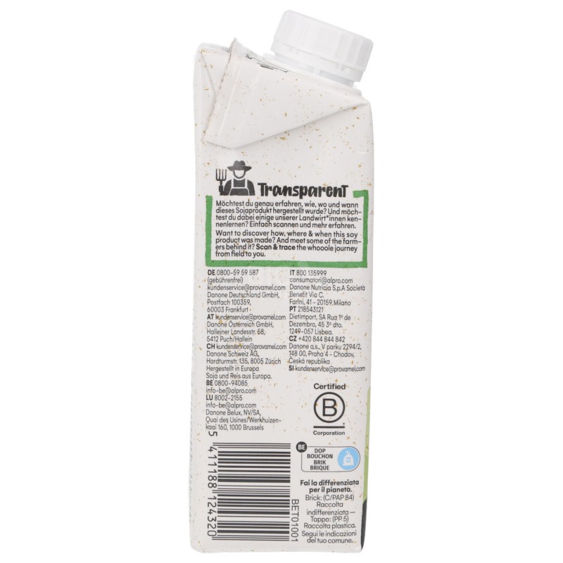 Alternativa vegana alla panna da cucina di soia bio