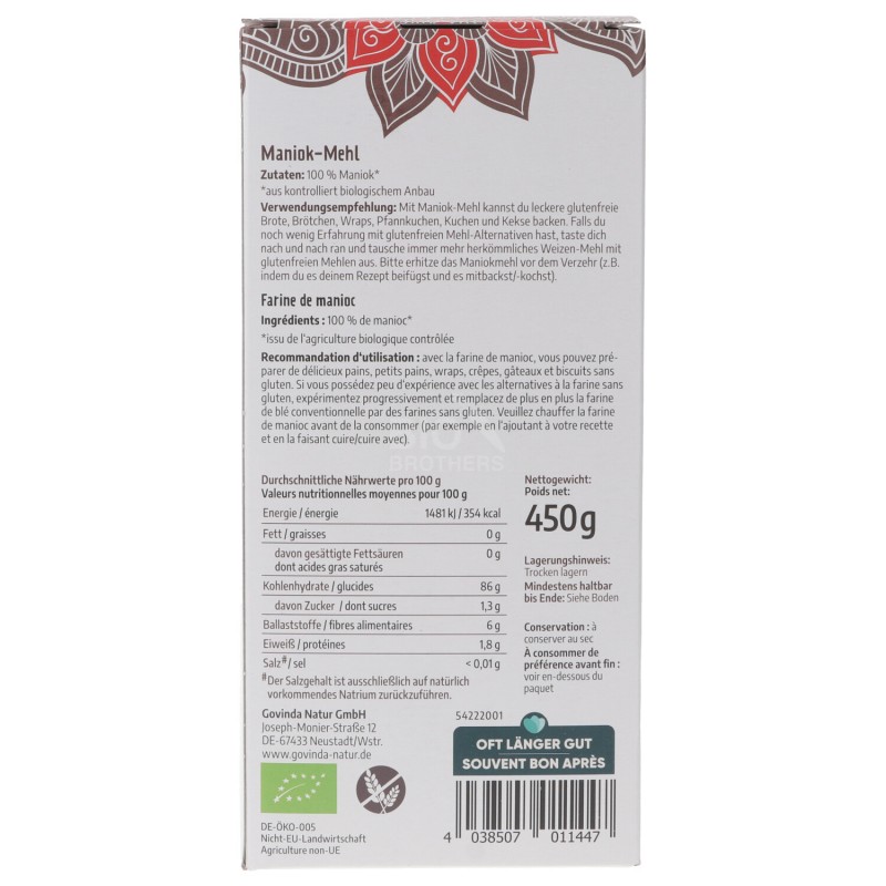 Pura Farina di Manioca Biologica Senza Glutine