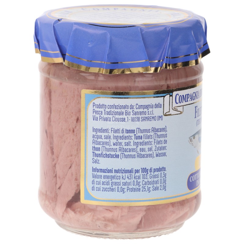 Filetti di tonno alalunga al naturale