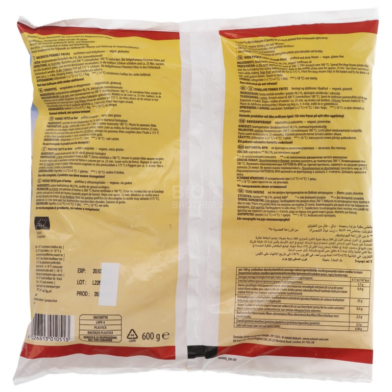 PATATE FRITTE FORNO 600GR NATURAL