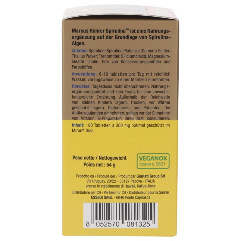 SPIRULINA MARCUS ROHRER 180CPR PROMO