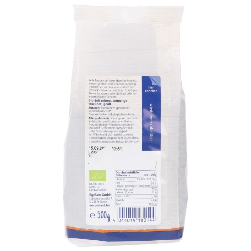 Uvetta Sultanina  Biologica confezione grande