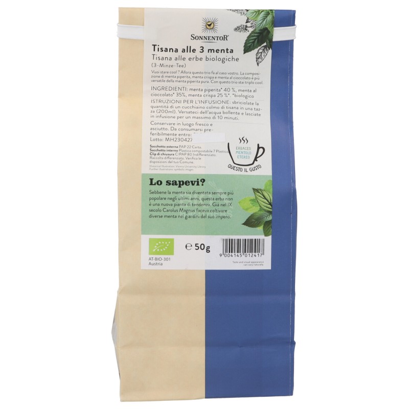 TISANA 3 MENTE BIO SACCHETTO 50G SNN
