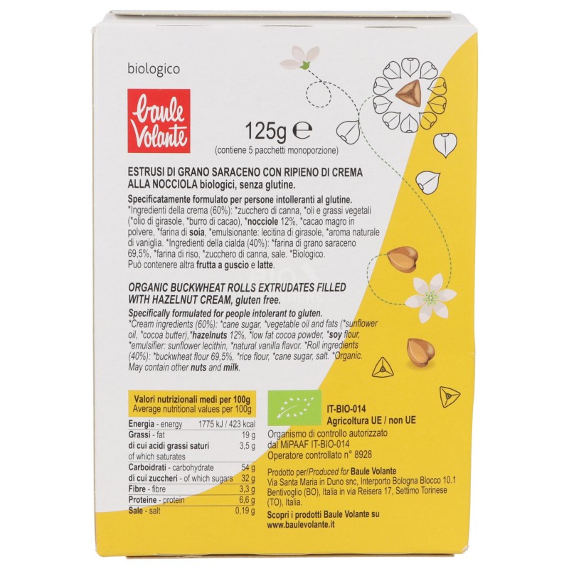 Cannoli di grano saraceno e nocciola