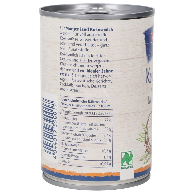 Latte di cocco Bio per cucinare in lattina