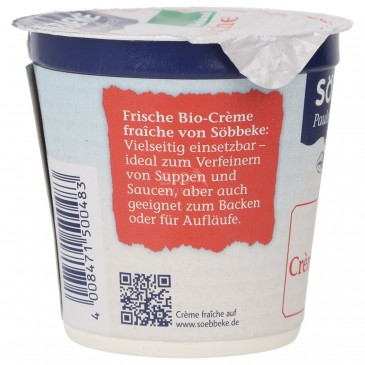 CREME FRAICHE 30% BIOLAND 150G SOBB. CREME FRAICHE 30% BIOLAND 150G SOBB.