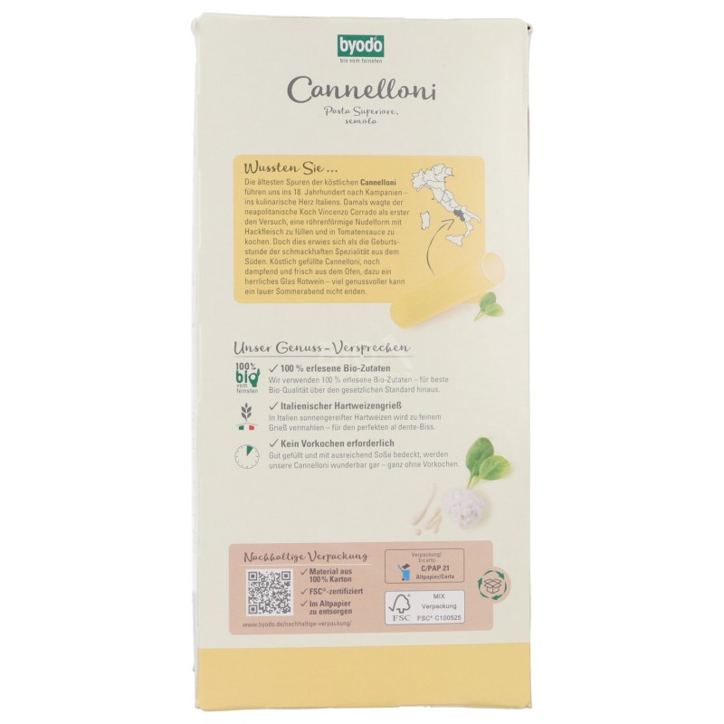 Cannelloni Biologici pasta di grano duro