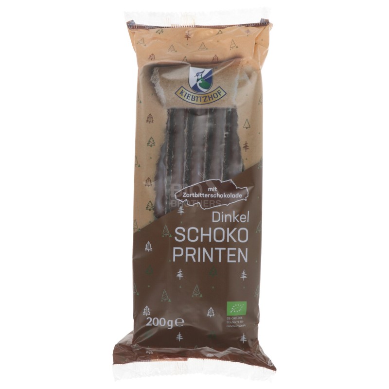 Biscotti Printen di farro speziati ricoperti cioccolato bio