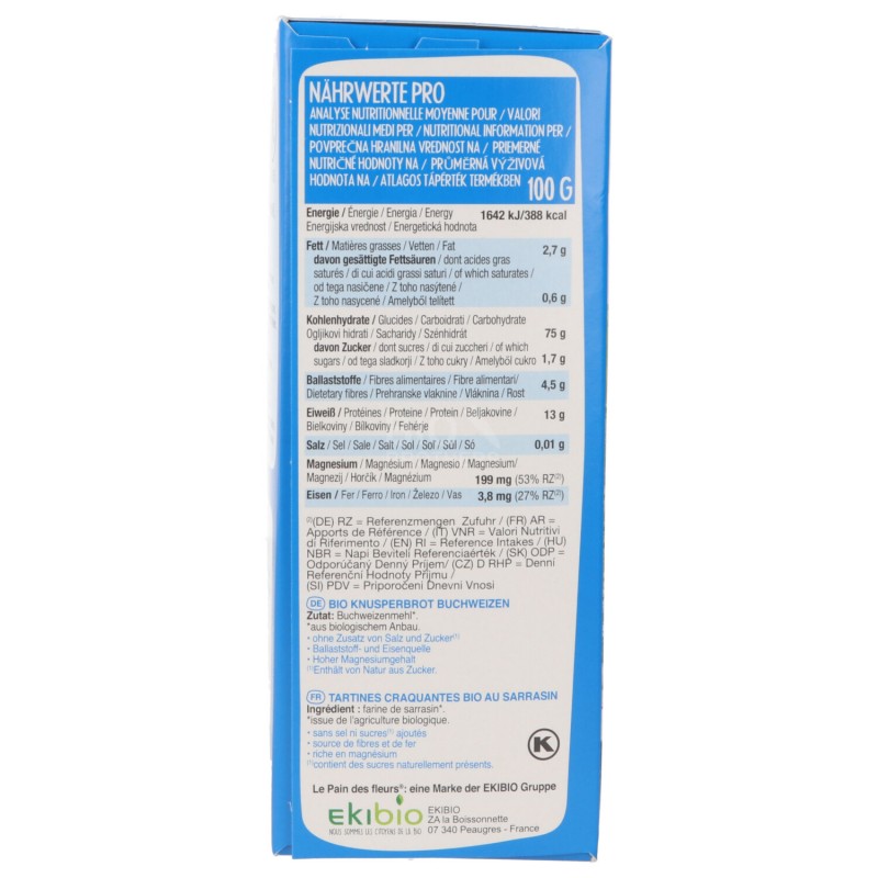 Tartine estruse 100% Grano Saraceno Bio tostate senza sale