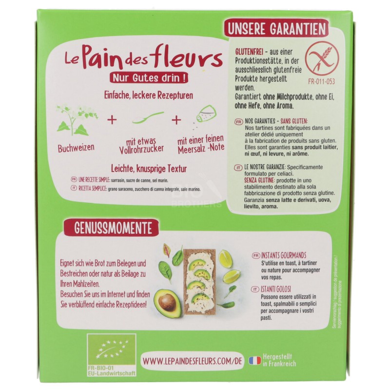 Tartine con grano saraceno tostate tipo estruse