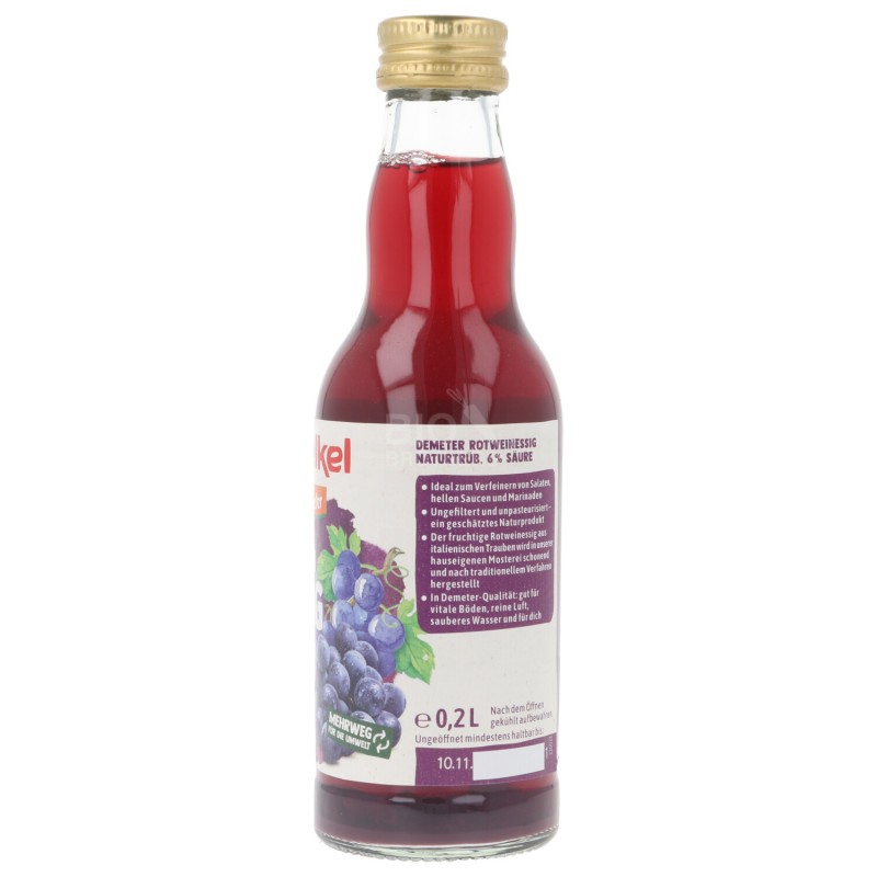 ACETO DI VINO ROSSO BIODINAMICO 0.2L VOEL.