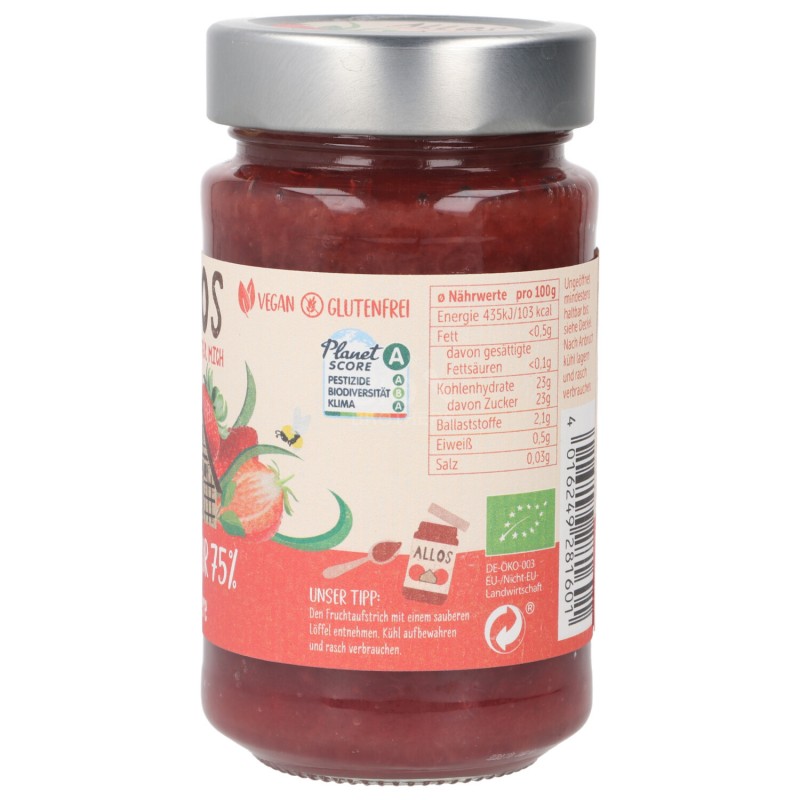 Fragola da spalamare Bio dolcificata con Agave