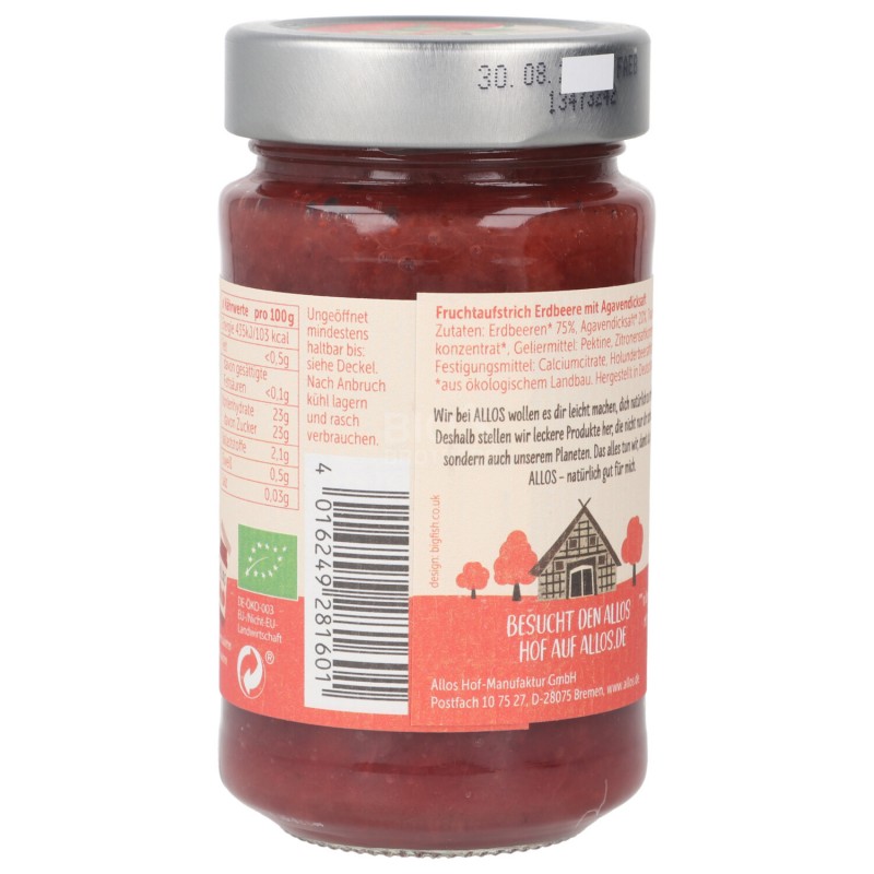 Fragola da spalamare Bio dolcificata con Agave