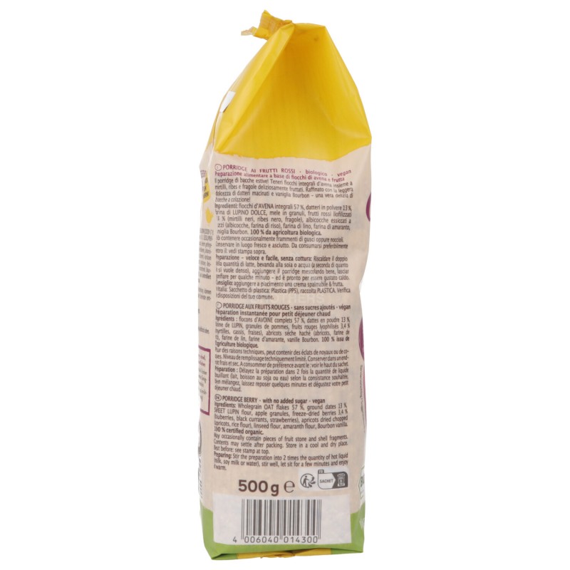 PORRIDGE FRUTTI ROSSI BIO 500GR
