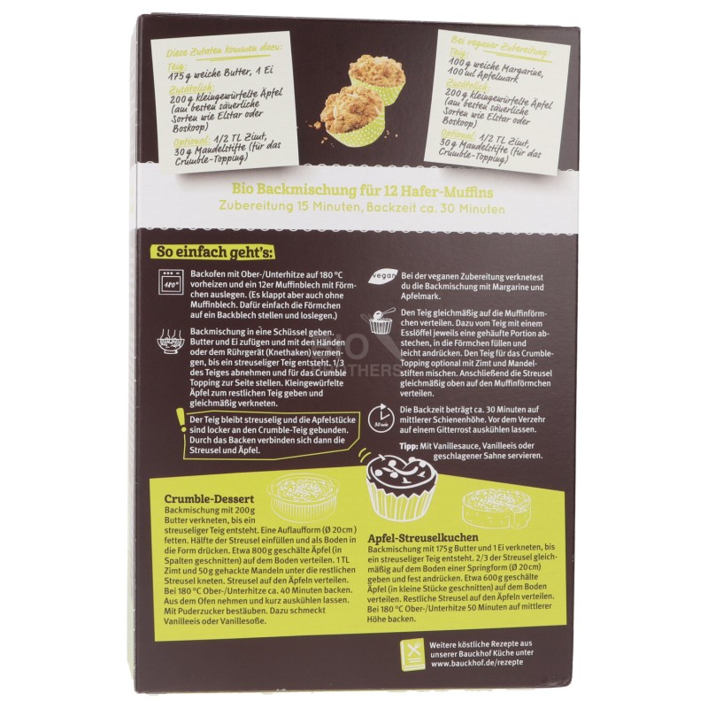 PREPARATO MUFFIN CRUMBLE MELA BIO 400G