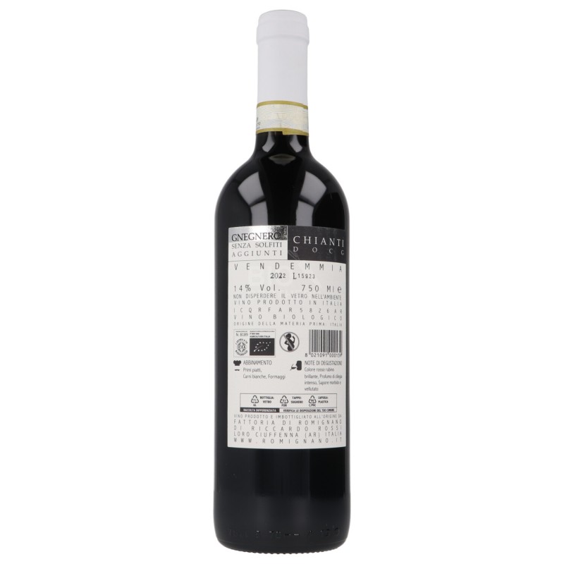 CHIANTI DOCG S/SOLFITI 0.75ML ROMIGNANO