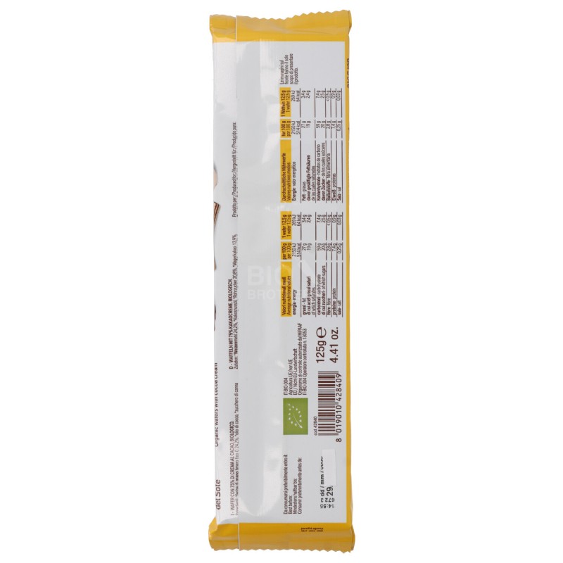 WAFER CREMA CACAO BIO 125GR