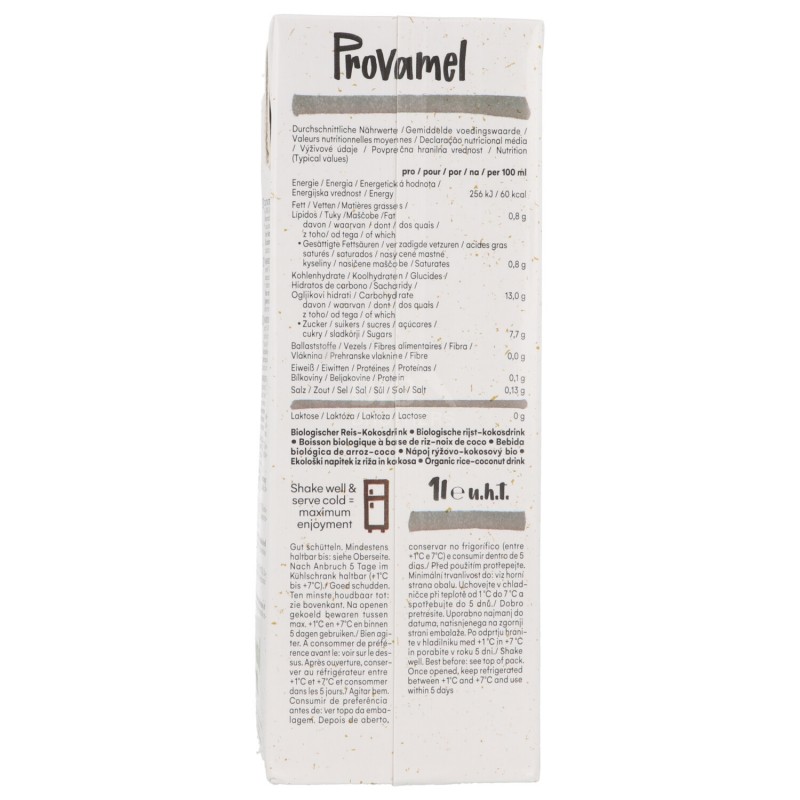 BEVANDA RISO COCCO BIOLOGICA SENZA GLUTINE 1L PROVAMEL