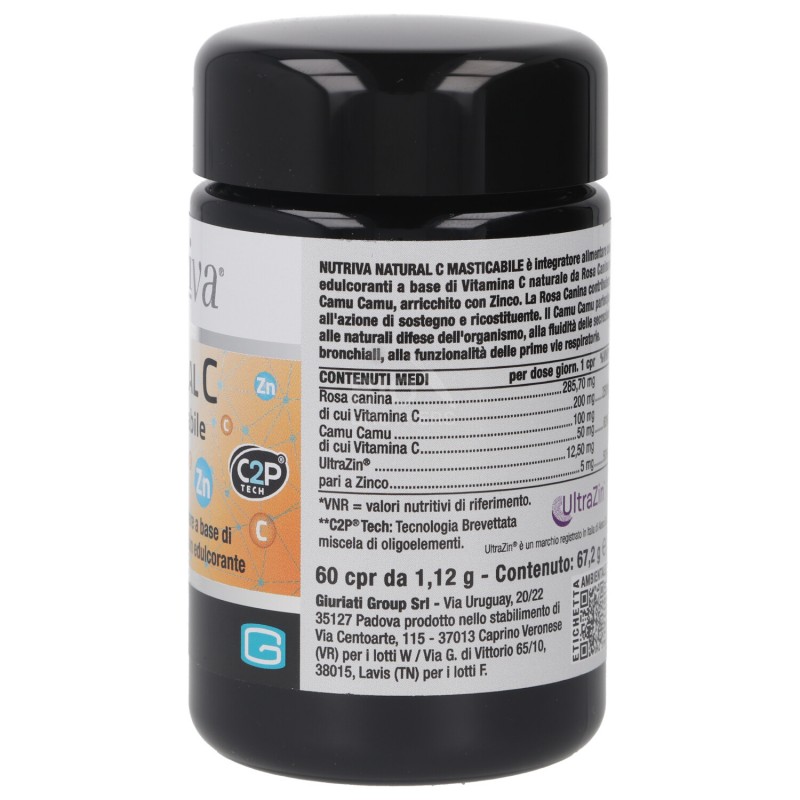 INTEGRATORE NATURAL C MASTICABILE 60CMP NUTRIVA