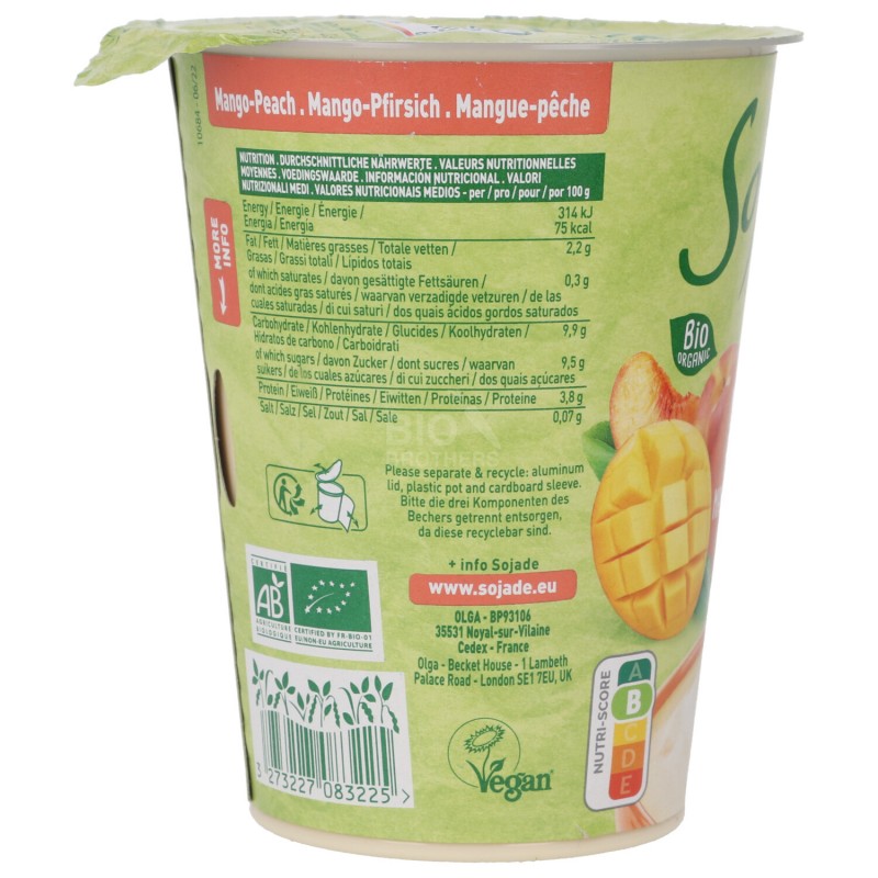 DES. SOIA PESCA/MANGO 400GR SOJADE