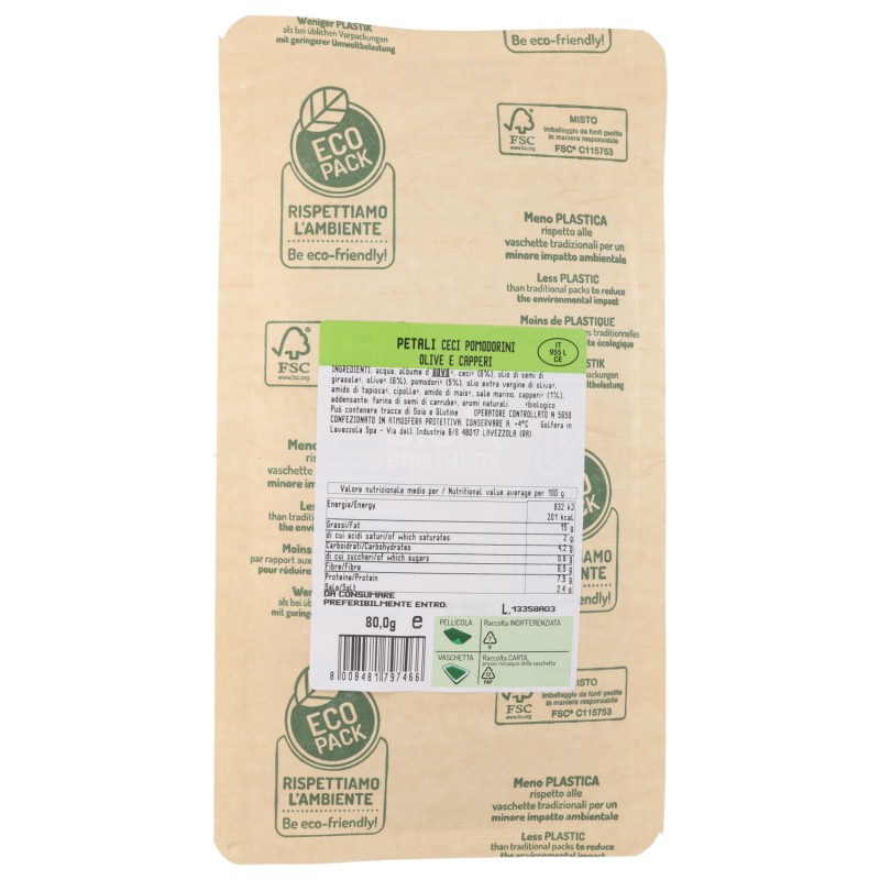 Petali con ceci pomodori e olive