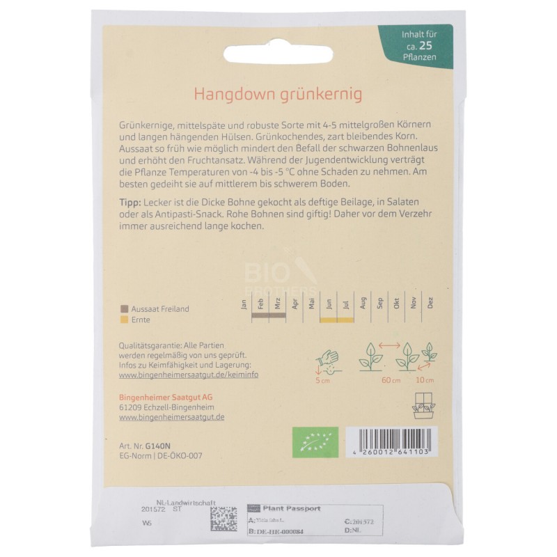 FAVE HANGDOWN SEMENTI BEMETER ORTO 25PZ BINGEN