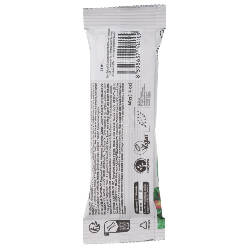 Lifebar superfoods con chia pistacchio bio raw