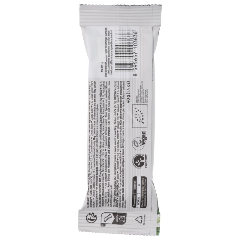 Lifebar Chocolate barretta frutta secca e cacao raw bio