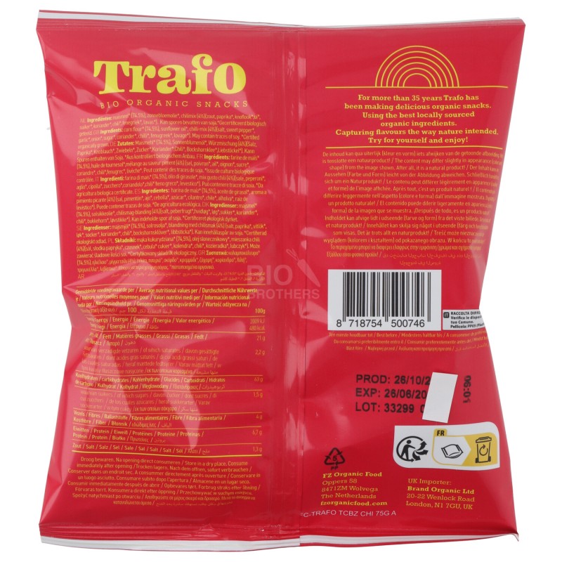 Tortillas Chips mais Bio gusto Chili