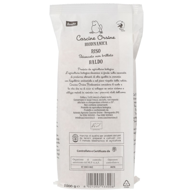 Riso Baldo bianco biodinamico
