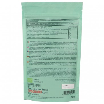 PROTEINE DELLA CANAPA PLV 250G CIBOCRUDO PROTEINE DELLA CANAPA PLV 250G CIBOCRUDO