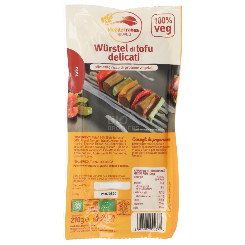 Wurstel di tofu delicati
