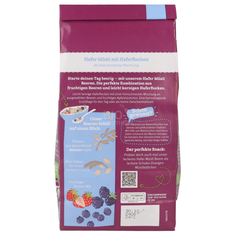 Müsli Senza Glutine Avena & Frutti Rossi biodinamico