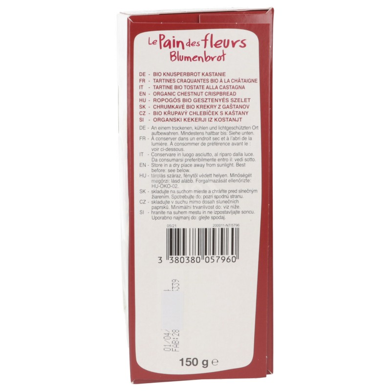 Tartine tostate alla castagna Bio tipo estruse