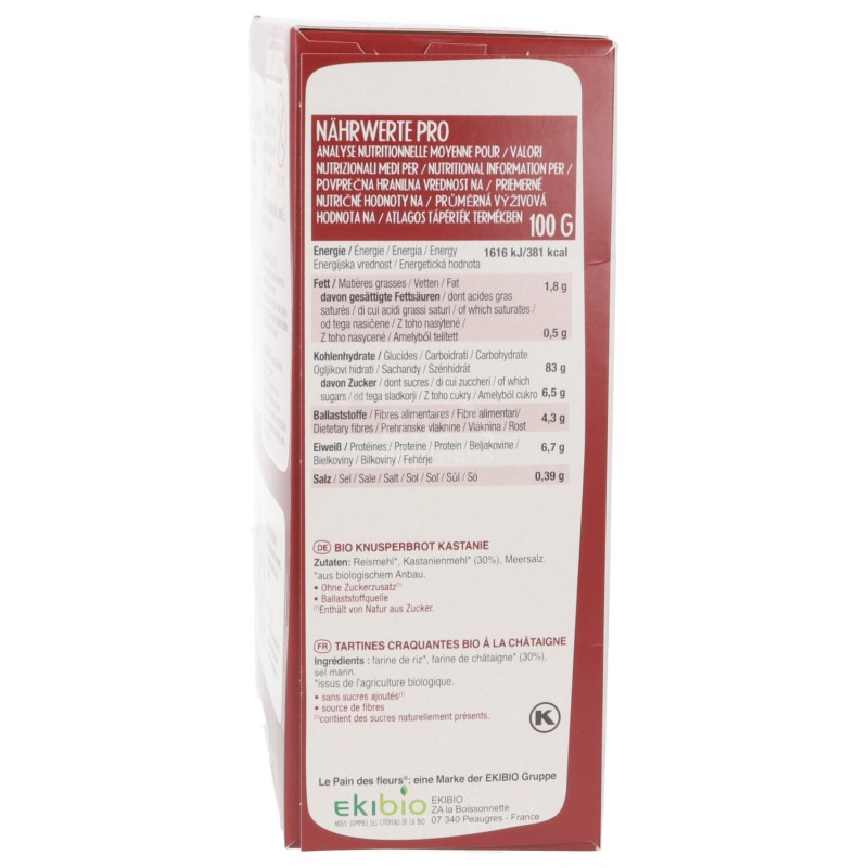 Tartine tostate alla castagna Bio tipo estruse