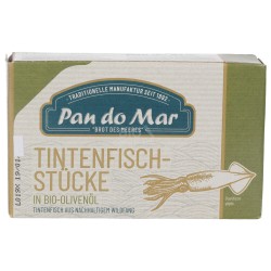 Pezzi di Calamaro Cotti in latta con olio evo Bio