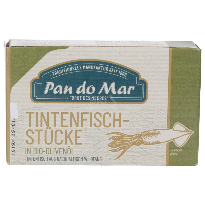 Pezzi di Calamaro Cotti in latta con olio evo Bio