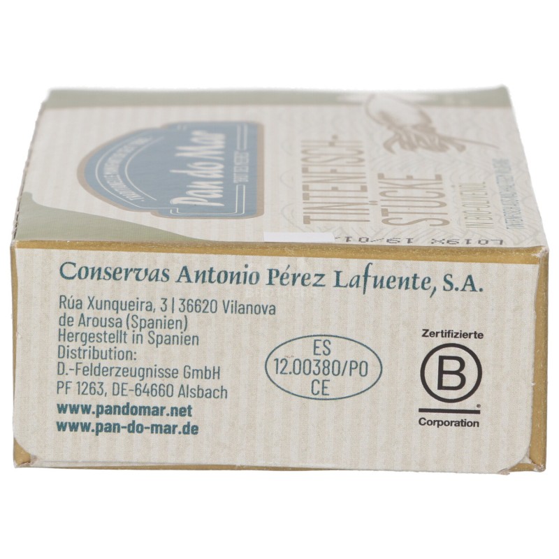 Pezzi di Calamaro Cotti in latta con olio evo Bio