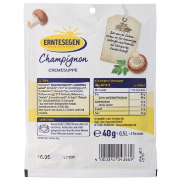 ZUPPA FUNGHI CHAMPIGNON BIO BUSTIN.40G ERNTE. ZUPPA FUNGHI CHAMPIGNON BIO BUSTIN.40G ERNTE.
