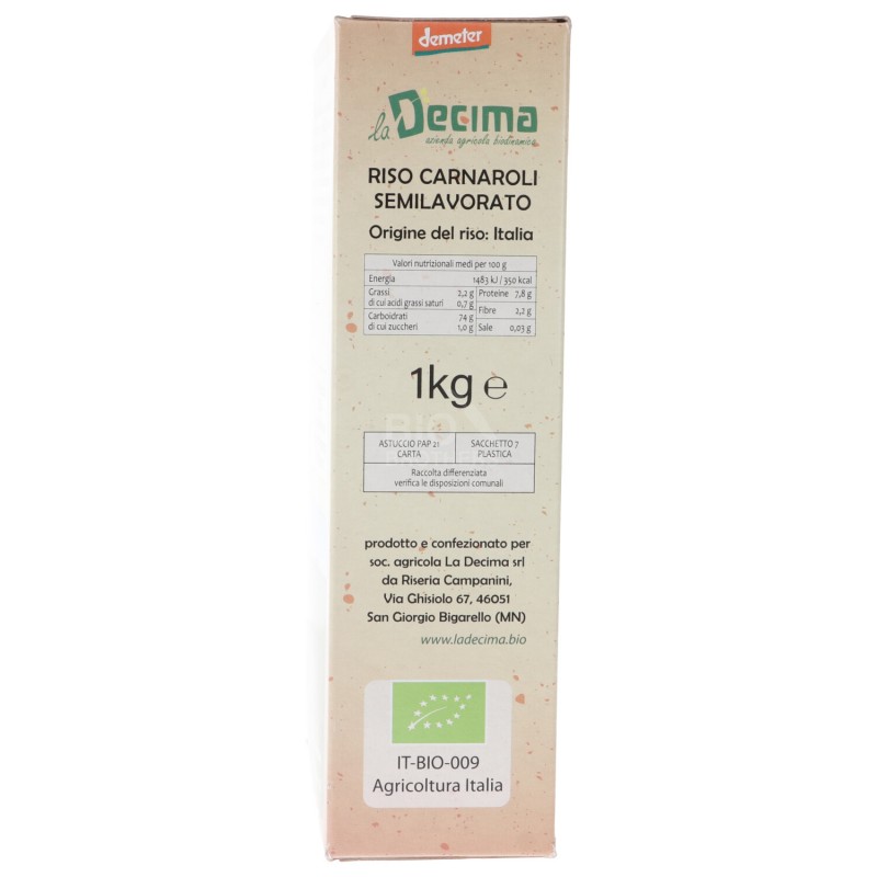 RISO CARNAROLI SEMILAVORATO DEMETER 1KG
